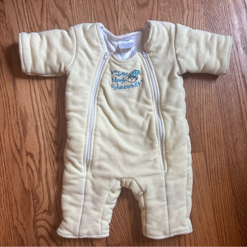 Baby Merlins Magic Sleepsuit Large 6-9 Mo Sleepsack Swaddle Transition Yellow